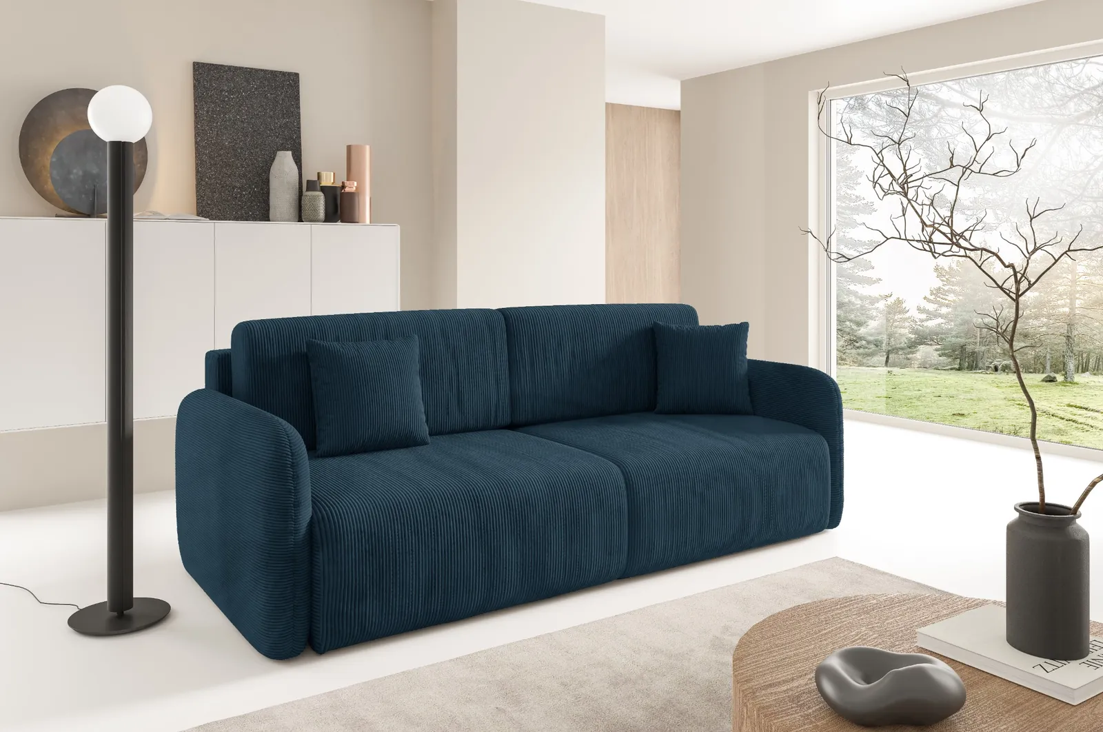 Sofa Mallow w tkaninie Poso 05 – aranżacja nowoczesnego salonu